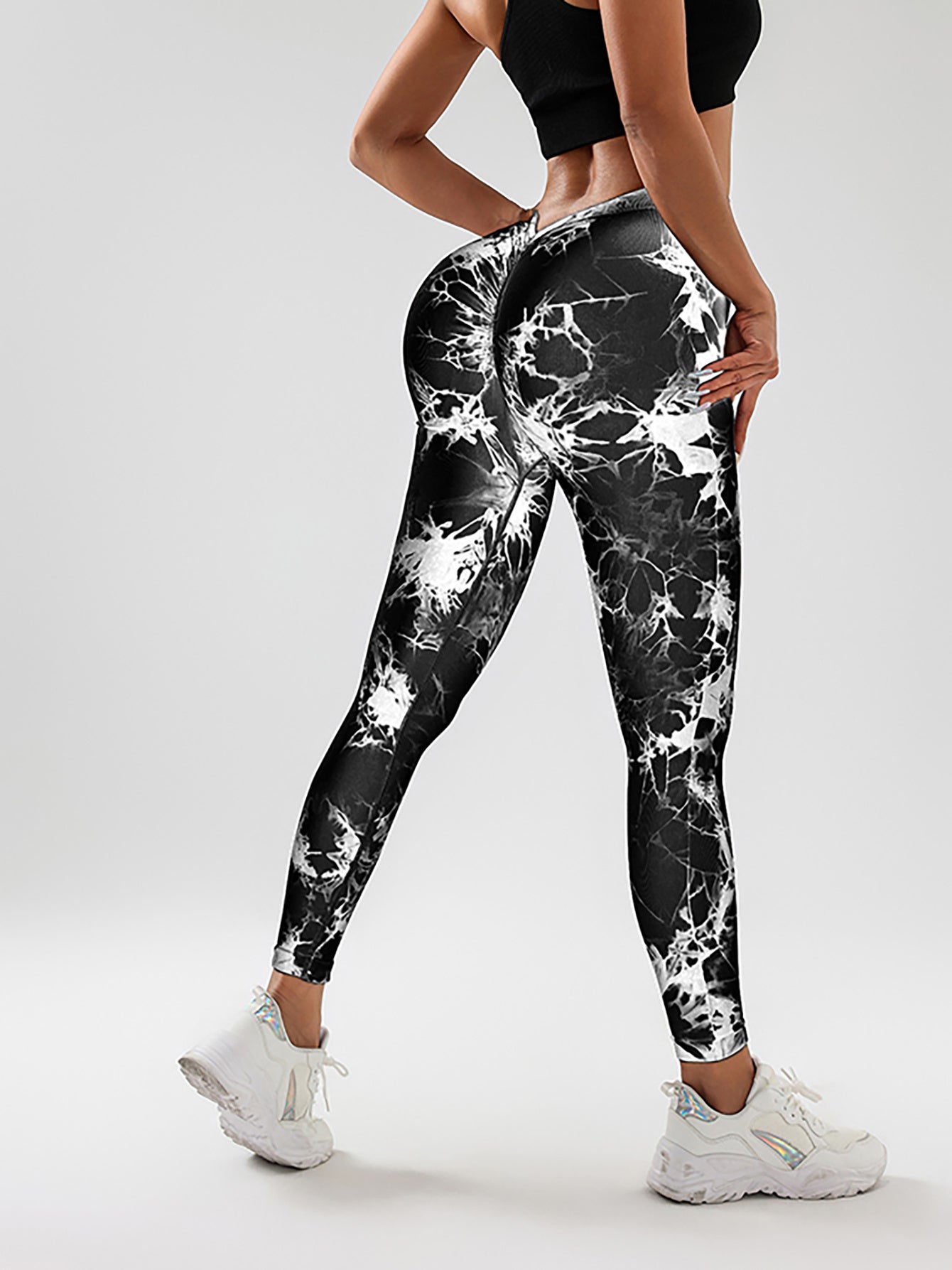 4 Pack Women's Scrunch Workout Leggings, High Waisted Butt Lifting Tie-dye V Back Waist Seamless Gym Yoga Leggings, Workout Leggings For Women Jada Leggings