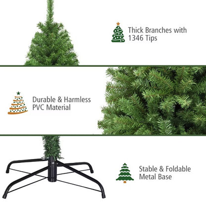 1 Pc 6 7.5 9 Feet Premium Artificial Hinged PVC Christmas Tree With Metal Stand Eye Catching Design Unlit Tree