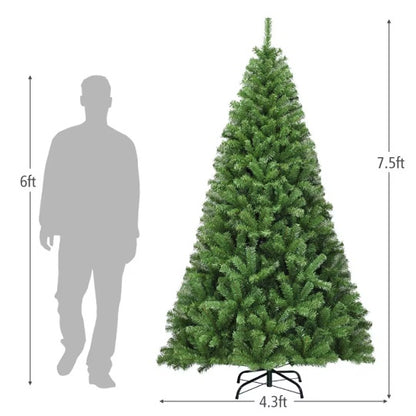 1 Pc 6 7.5 9 Feet Premium Artificial Hinged PVC Christmas Tree With Metal Stand Eye Catching Design Unlit Tree